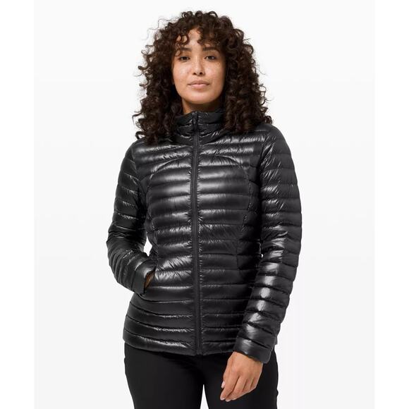 Lululemon Pack It Down Hooded Puffer Jacket Shine Black lulu fanatics Size 4 - Picture 1 of 6